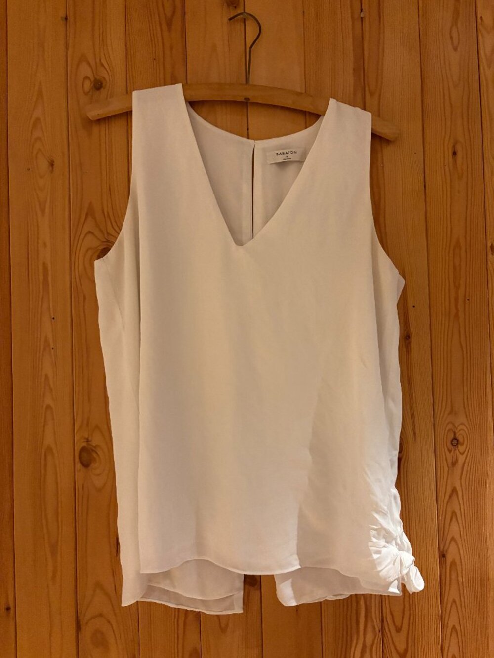 White Babaton V Neck Blouse Tank Top with open back